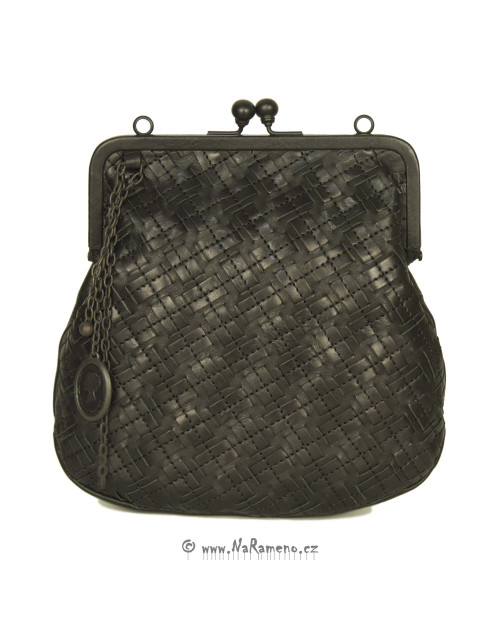 Pletená malá černá kabelka - psaníčko do společnosti Mrs. Fortune Cookie - braided od Aunts and Uncles