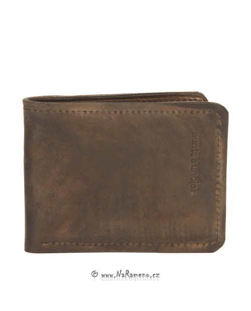 Tenká jednoduchá pánská peněženka Roger oříškové barvy od Aunts and Uncles