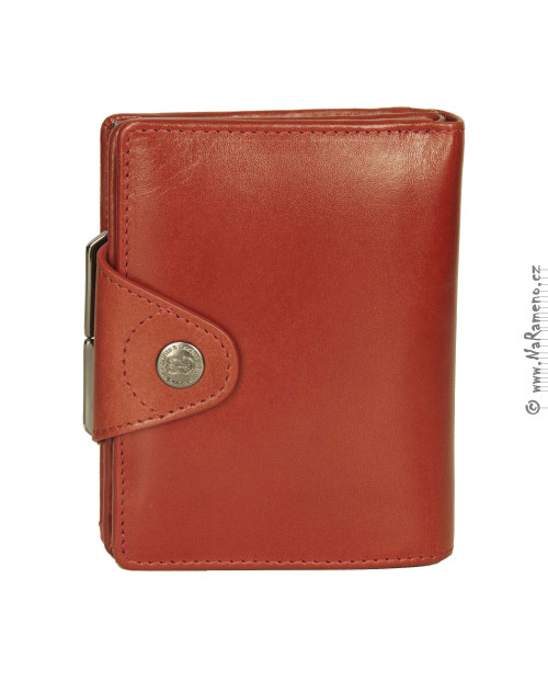 Červená peněženka Aunts and Uncles s kovovým rámečkem na drobné Solange střední velikosti