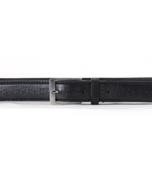 Pásek HIDESIGN zdobený perforací Alexis černý, vel. 32" (XS) - obvod pasu cca 77-90 cm