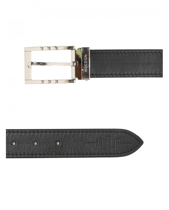 Kožený oboustranný společenský pásek HIDESIGN Jene černý, vel. 38" (L) - obvod pasu cca 93-106 cm