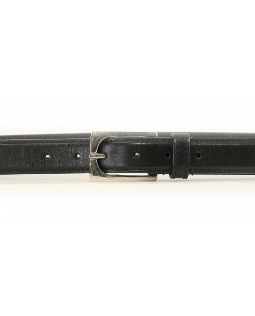 Černý kožený opasek HIDESIGN s lesklou otevřenou sponou Raise, vel. 32" (XS) - obvod pasu cca 77-90 cm