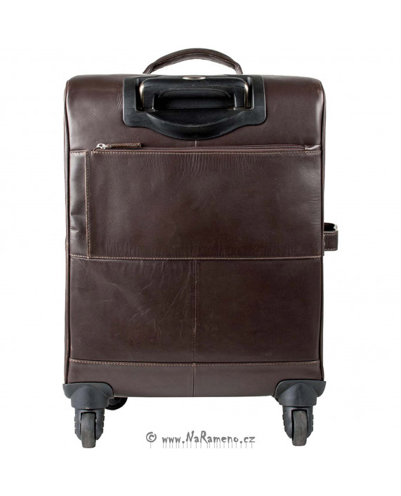 Palubní kožený kufr HIDESIGN na 4 kolečkách Gear 02 tmavě hnědý