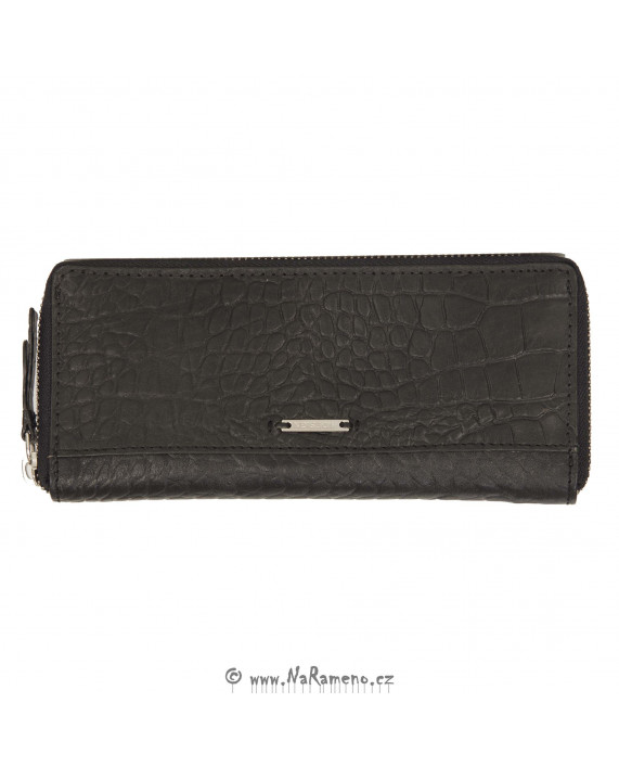 Černá dámská peněženka HIDESIGN na obvodový zip s krokodýlím vzorem 525