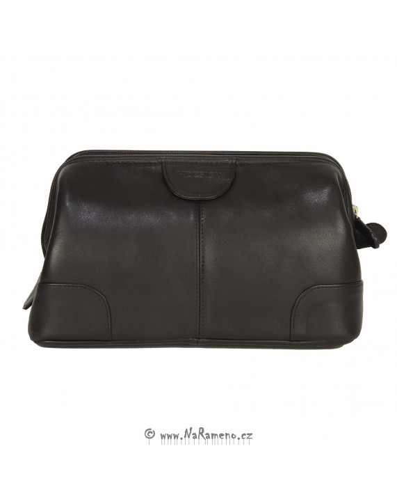 Černá dámská taška HIDESIGN na kosmetiku z pravé kůže Capri