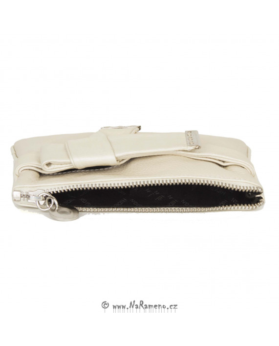 Letní malá dámská kabelka HIDESIGN z pravé kůže Pompidou W1 stříbrná